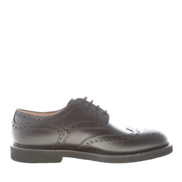 MILLE885 uomo scarpa francesina Leicester in pelle NERO wingtip brogues. Suola gomma - immagine 5