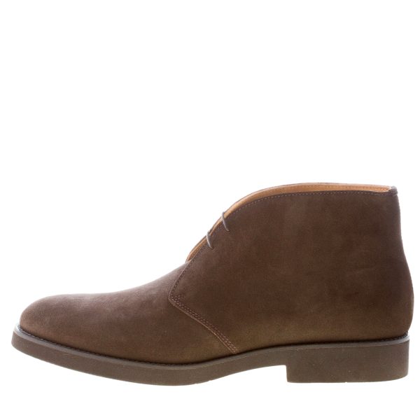 MILLE885 uomo scarpa polacchina in camoscio MARRONE MOCCA. Suola gomma