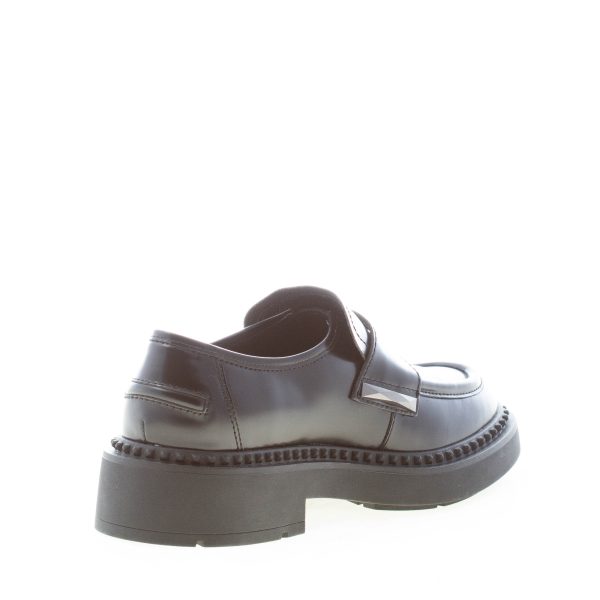 ASH donna mocassino Medusa in vitello spazzolato NERO con borchie. Suola gomma - immagine 4