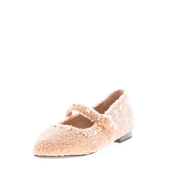 ASH donna scarpa Mary Jane Beatnik in eco-pelliccia BEIGE CAMEL con borchie oro - immagine 2