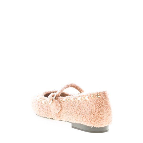 ASH donna scarpa Mary Jane Beatnik in eco-pelliccia BEIGE CAMEL con borchie oro - immagine 3