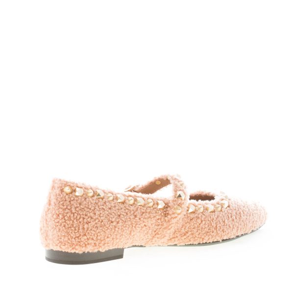 ASH donna scarpa Mary Jane Beatnik in eco-pelliccia BEIGE CAMEL con borchie oro - immagine 4