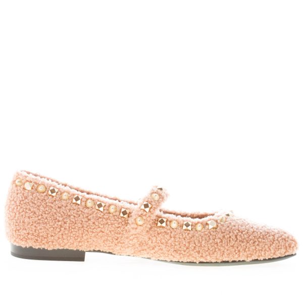 ASH donna scarpa Mary Jane Beatnik in eco-pelliccia BEIGE CAMEL con borchie oro - immagine 5