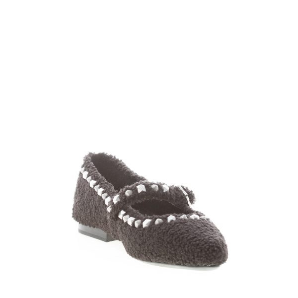 ASH donna scarpa Mary Jane Beatnik in eco-pelliccia NERO con borchie argento - immagine 5