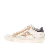 ASH donna sneaker Moonlight in pelle anticata AVORIO più ORO e beige