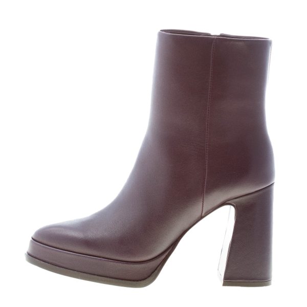 ASH donna stivaletto Alyx in pelle VIOLA con zip e platform. Tacco 9,5 cm