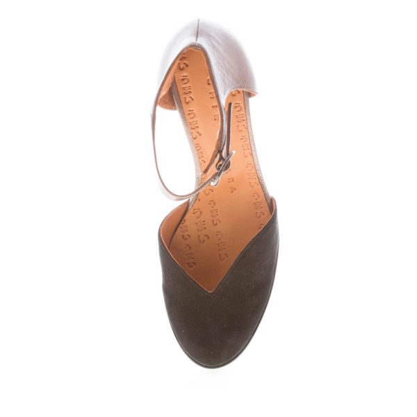 CHIE MIHARA donna scarpa D'Orsay Damaho in camoscio NERO e pelle PIOMBO. Tacco 8 cm - immagine 7