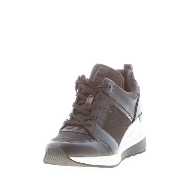 MICHAEL KORS donna sneaker George in pelle e tessuto mesh glitter NERO - immagine 2