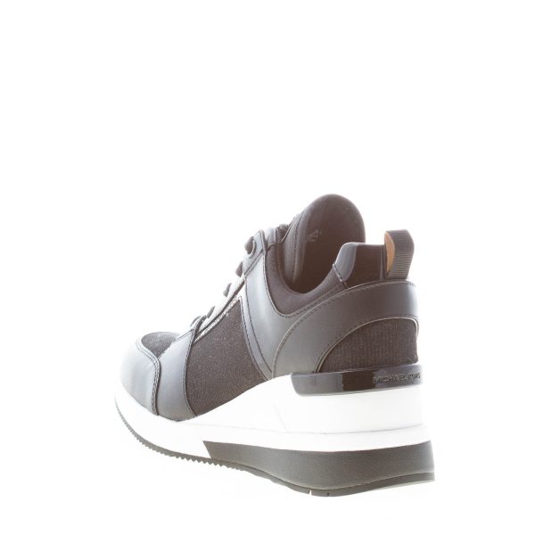 MICHAEL KORS donna sneaker George in pelle e tessuto mesh glitter NERO - immagine 3