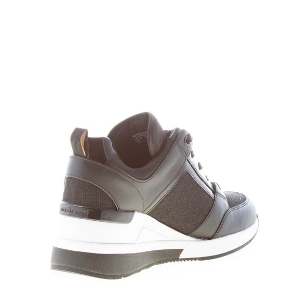 MICHAEL KORS donna sneaker George in pelle e tessuto mesh glitter NERO - immagine 4