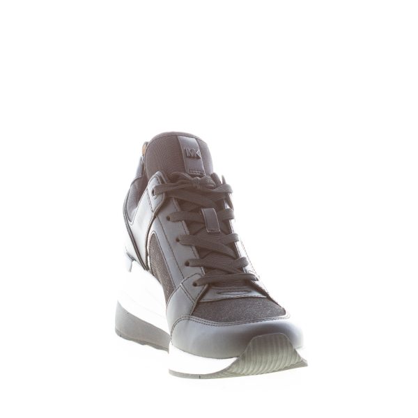 MICHAEL KORS donna sneaker George in pelle e tessuto mesh glitter NERO - immagine 6