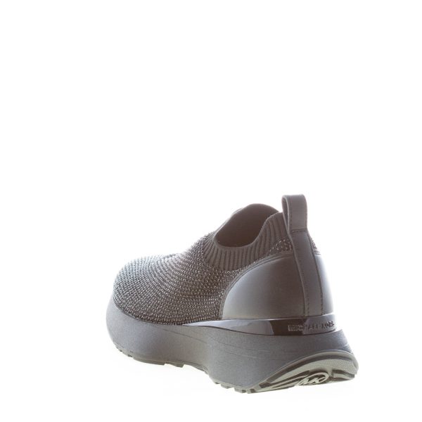 MICHAEL KORS donna sneaker slip-on Ari in tessuto elasticizzato NERO con strass - immagine 3