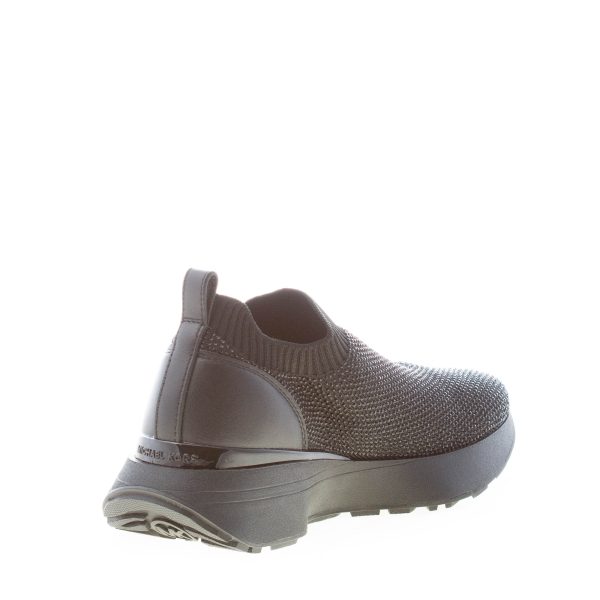MICHAEL KORS donna sneaker slip-on Ari in tessuto elasticizzato NERO con strass - immagine 4
