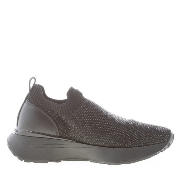 MICHAEL KORS donna sneaker slip-on Ari in tessuto elasticizzato NERO con strass - immagine 5