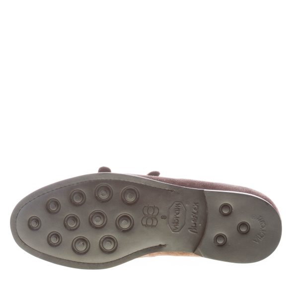 GREEN GEORGE uomo scarpa doppia fibbia in camoscio TESTA DI MORO con vaschetta. Suola gomma - immagine 7