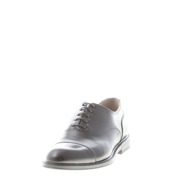 GREEN GEORGE uomo scarpa francesina in pelle spazzolata NERO con cucitura. Suola cuoio - immagine 2