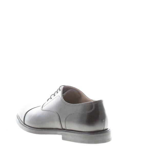 GREEN GEORGE uomo scarpa francesina in pelle spazzolata NERO con cucitura. Suola cuoio - immagine 3