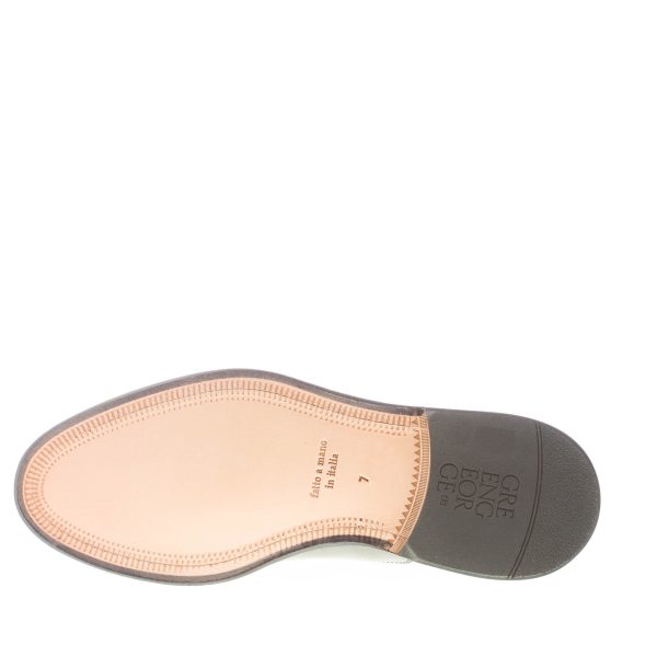 GREEN GEORGE uomo scarpa francesina in pelle spazzolata NERO con cucitura. Suola cuoio - immagine 7