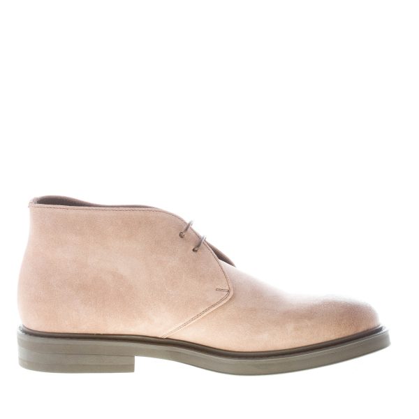 GREEN GEORGE uomo scarpa polacchina liscia in camoscio BEIGE. Suola gomma - immagine 5