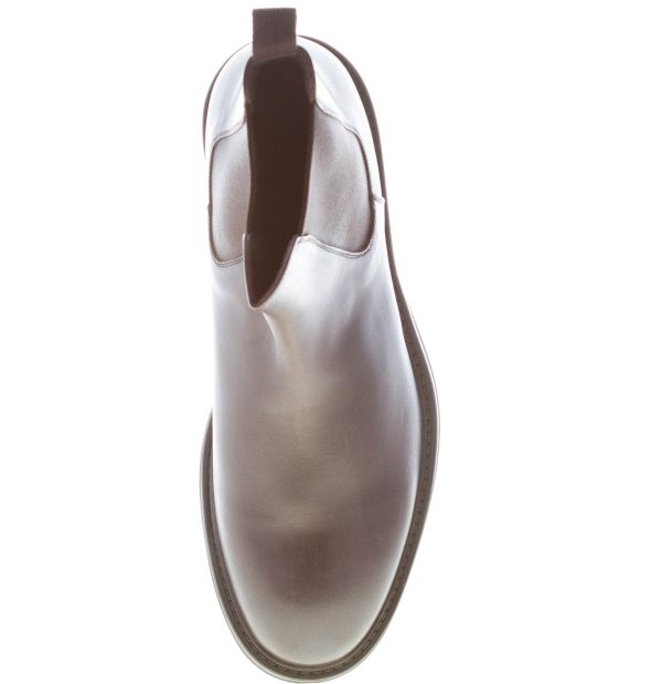 GREEN GEORGE uomo stivaletto Chelsea in pelle ingrassata TESTA DI MORO. Suola gomma - immagine 6