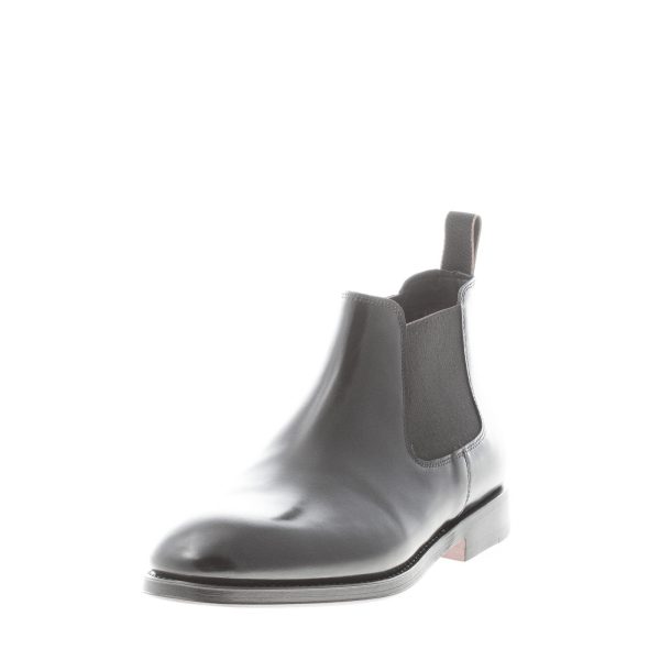 SANTONI uomo stivaletto Chelsea elegante in pelle spazzolata NERO. Suola cuoio - immagine 2