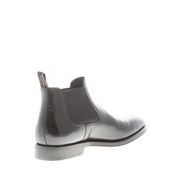 SANTONI uomo stivaletto Chelsea elegante in pelle spazzolata NERO. Suola cuoio - immagine 4