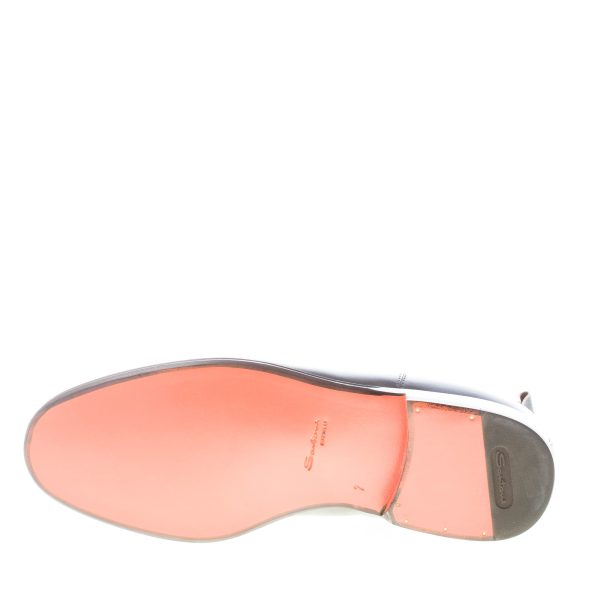 SANTONI uomo stivaletto Chelsea elegante in pelle spazzolata NERO. Suola cuoio - immagine 7