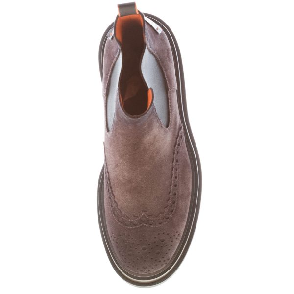 SANTONI uomo stivaletto Chelsea in camoscio GRIGIO ANTRACITE con impunture. Suola gomma - immagine 7