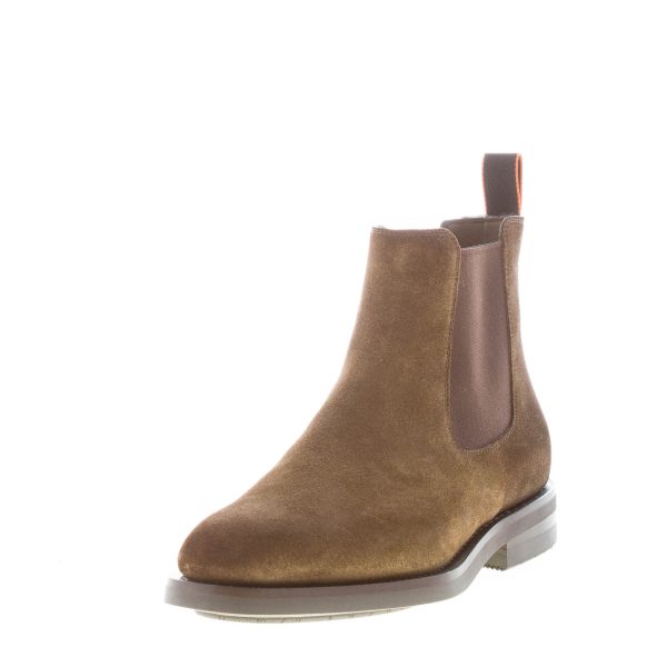 SANTONI uomo stivaletto Chelsea in pelle scamosciata VERDE. Suola gomma - immagine 2