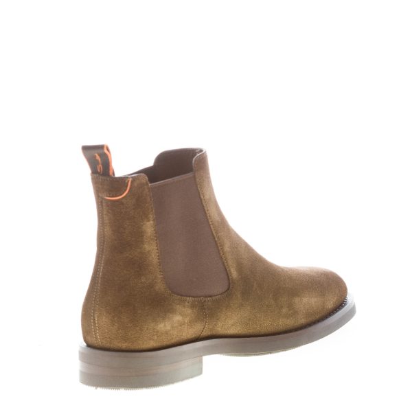 SANTONI uomo stivaletto Chelsea in pelle scamosciata VERDE. Suola gomma - immagine 4