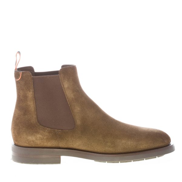 SANTONI uomo stivaletto Chelsea in pelle scamosciata VERDE. Suola gomma - immagine 5