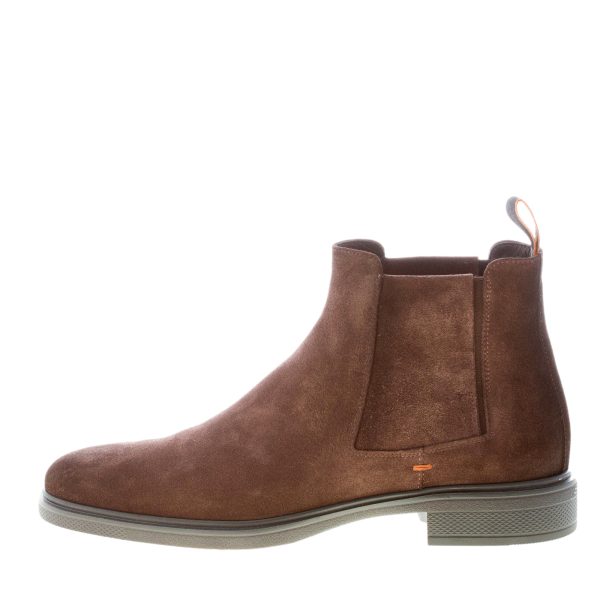 SANTONI uomo stivaletto Easy in pelle scamosciata TESTA DI MORO. Suola gomma