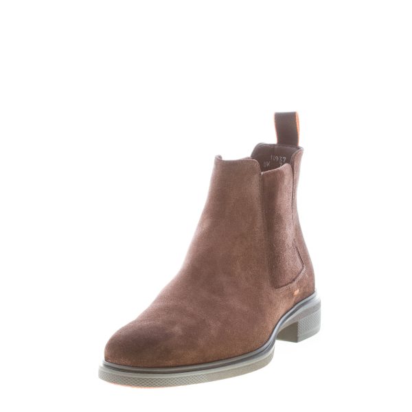 SANTONI uomo stivaletto Easy in pelle scamosciata TESTA DI MORO. Suola gomma - immagine 2