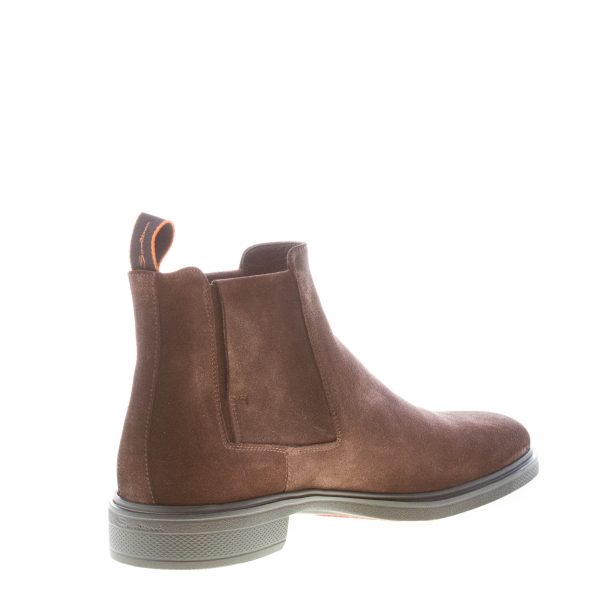 SANTONI uomo stivaletto Easy in pelle scamosciata TESTA DI MORO. Suola gomma - immagine 4