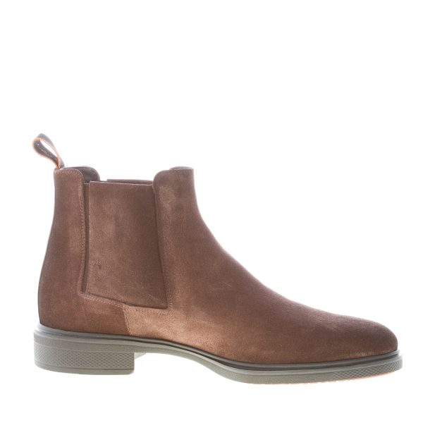 SANTONI uomo stivaletto Easy in pelle scamosciata TESTA DI MORO. Suola gomma - immagine 5