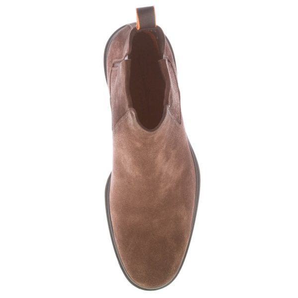 SANTONI uomo stivaletto Easy in pelle scamosciata TESTA DI MORO. Suola gomma - immagine 6