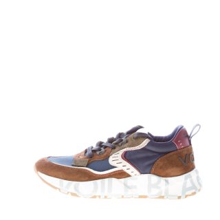VOILE BLANCHE uomo sneaker Club01 in camoscio MARRONE e nylon BLU