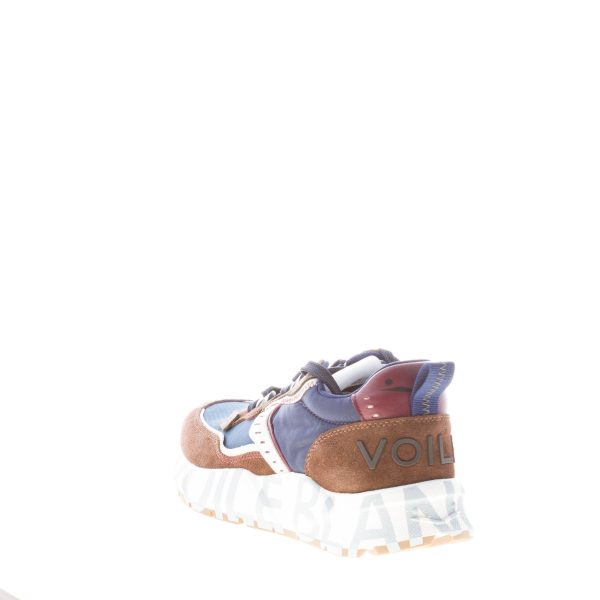 VOILE BLANCHE uomo sneaker Club01 in camoscio MARRONE e nylon BLU - immagine 3