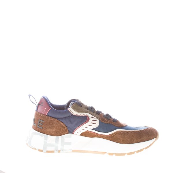 VOILE BLANCHE uomo sneaker Club01 in camoscio MARRONE e nylon BLU - immagine 5