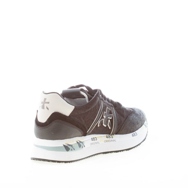 PREMIATA donna sneaker Conny 6987 in pelle e tessuto cangiante NERO più bianco - immagine 4
