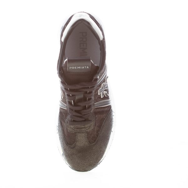 PREMIATA donna sneaker Conny 6987 in pelle e tessuto cangiante NERO più bianco - immagine 7
