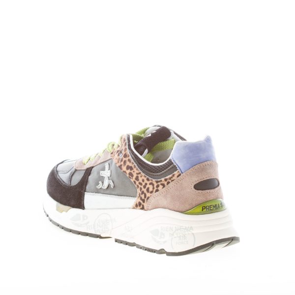 PREMIATA donna sneaker MASED 6435 in camoscio e tessuto NERO GRIGIO ANIMALIER - immagine 3