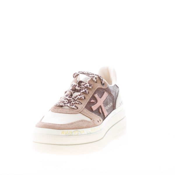 PREMIATA donna sneaker Micol 7012 in camoscio e pelle BEIGE pù tessuto bronzo - immagine 2