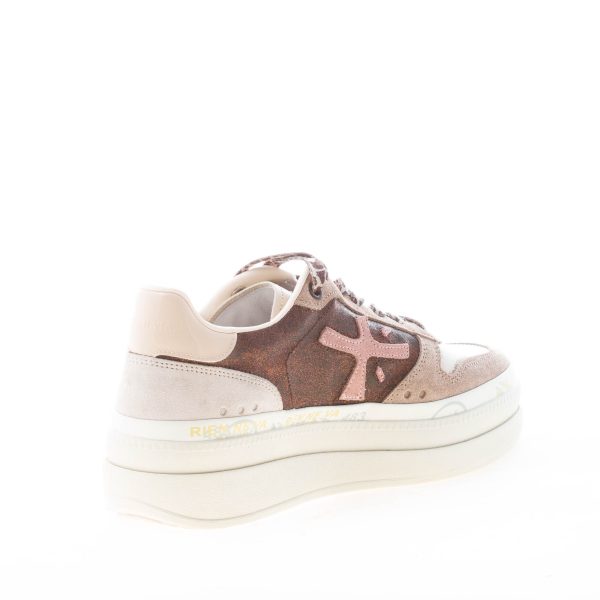 PREMIATA donna sneaker Micol 7012 in camoscio e pelle BEIGE pù tessuto bronzo - immagine 4