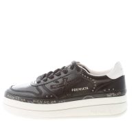 PREMIATA donna sneaker Micol 7014 in pelle NERO piĂą bianco