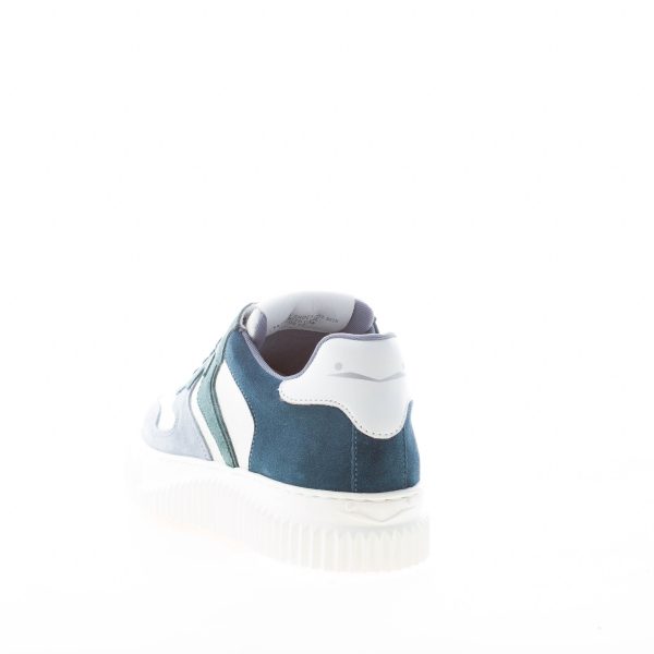 VOILE BLANCHE donna sneaker Laura in pelle BIANCO e camoscio GRIGIO BLU - immagine 3
