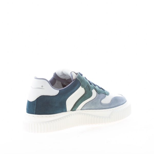 VOILE BLANCHE donna sneaker Laura in pelle BIANCO e camoscio GRIGIO BLU - immagine 4