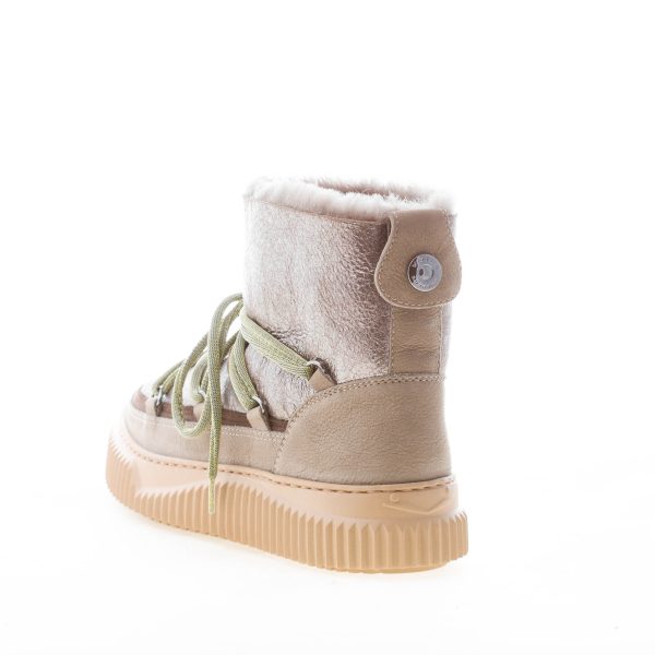 VOILE BLANCHE donna stivaletto Cortina in pelle laminata e nabuk FANGO e TAUPE montone - immagine 3