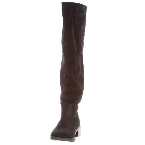L'ARIANNA donna stivale sopra al ginocchio in crosta NERO. Tacco 4,5 cm - immagine 2