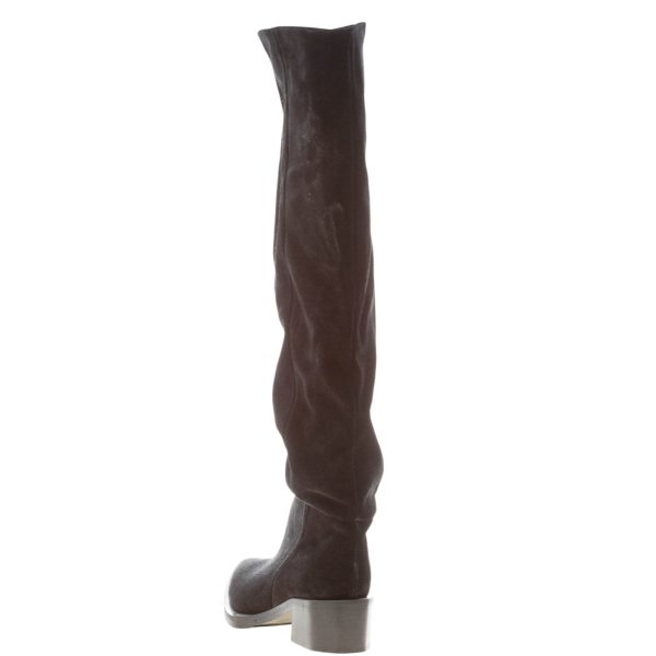 L'ARIANNA donna stivale sopra al ginocchio in crosta NERO. Tacco 4,5 cm - immagine 3